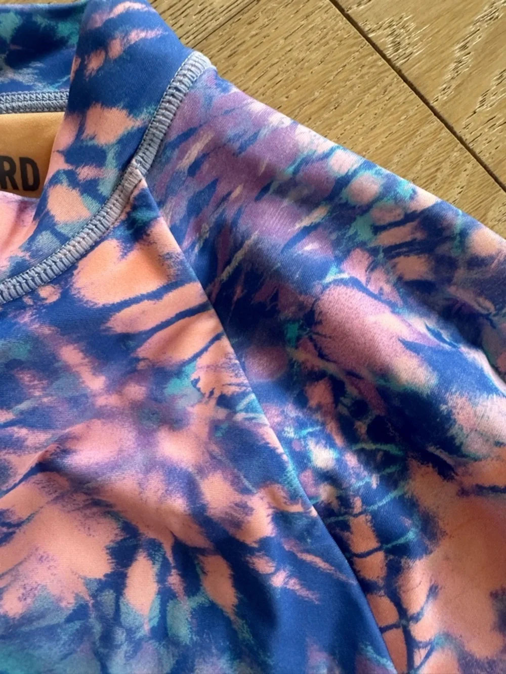 Crewcuts Tie-Dye Long Sleeve One-Piece Swimsuit - Pink & Blue